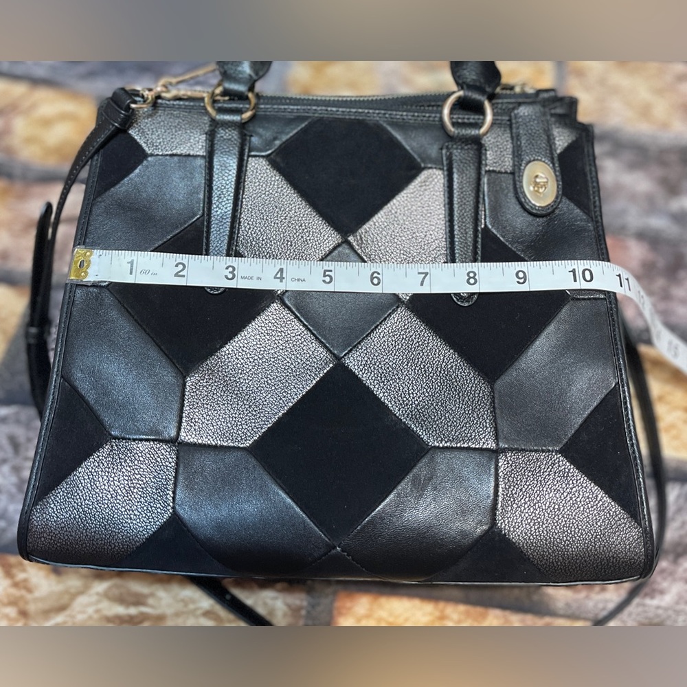 Coach Crosby Leather Patchwork Satchel Crossbody Bag Adjustable Strap Dust Cover - Picture 15 of 15
